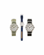 02027 Orologio analogico metallo e nylon