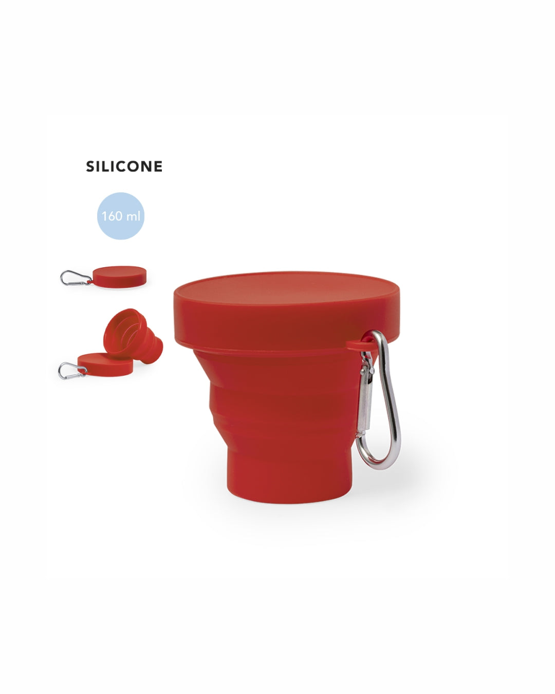 Bicchiere pieghevole silicone con tappo 160ml 31 20702