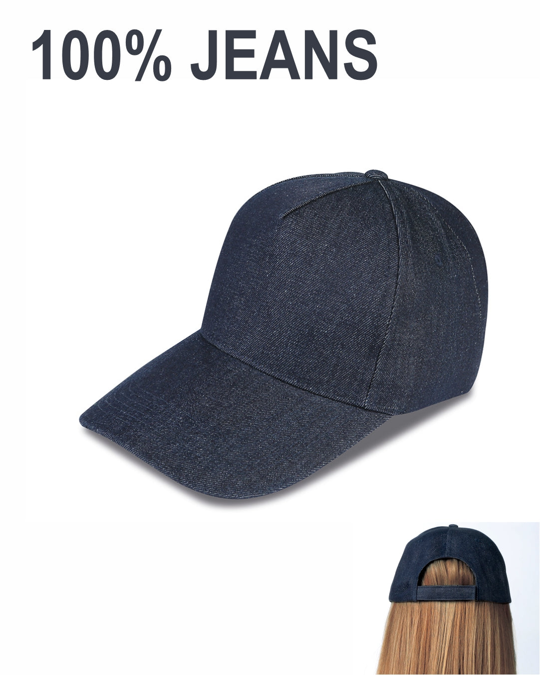 03545 Cappellino 5 pannelli jeans