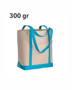 04014 Borsa cotone naturale 300gr con soffietto 50x38x18