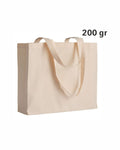 04125NT Borsa cotone naturale 200gr. con soffietto 40x35x12