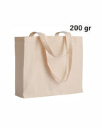 04125NT Borsa cotone naturale 200gr. con soffietto 40x35x12
