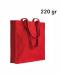 04137 Borsa cotone colorato 220gr con soffietto 38x42x8