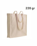 04137NT Borsa cotone naturale 220gr. con soffietto 38x42x8