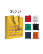 04139 Borsa cotone colorato 280gr con soffietto 38x42x8