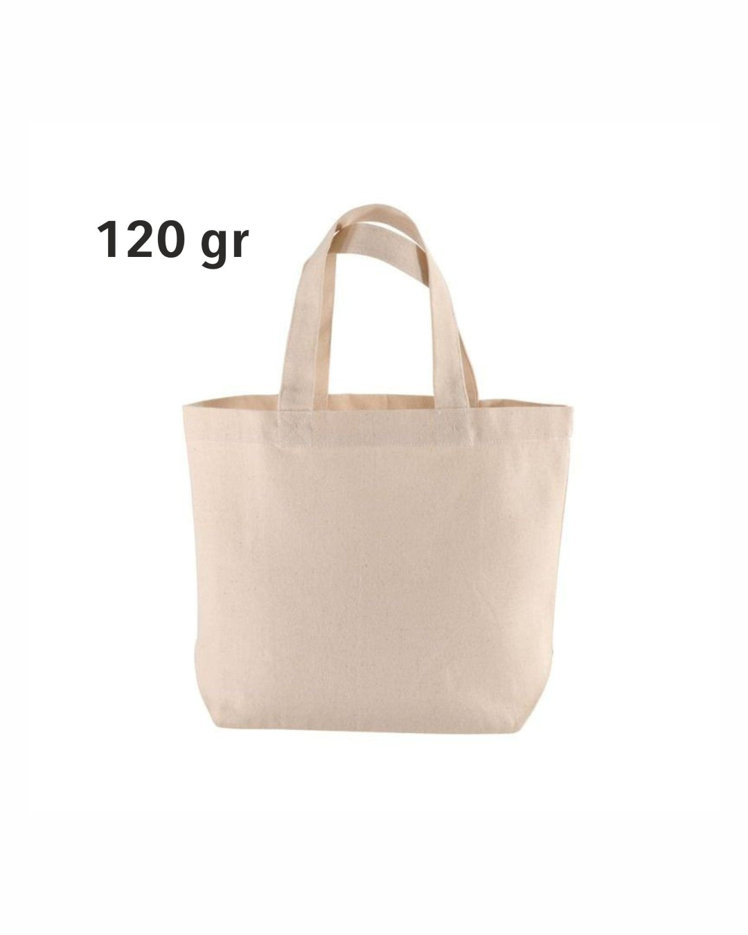 04140NT Borsetta in cotone naturale 120gr con soffietto alla base 32x24x10