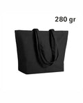 04142 Borsa cotone colorato 280gr con soffietto alla base 50x35x16