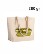 04142NT Borsa cotone naturale 280gr con soffietto alla base 50x35x16