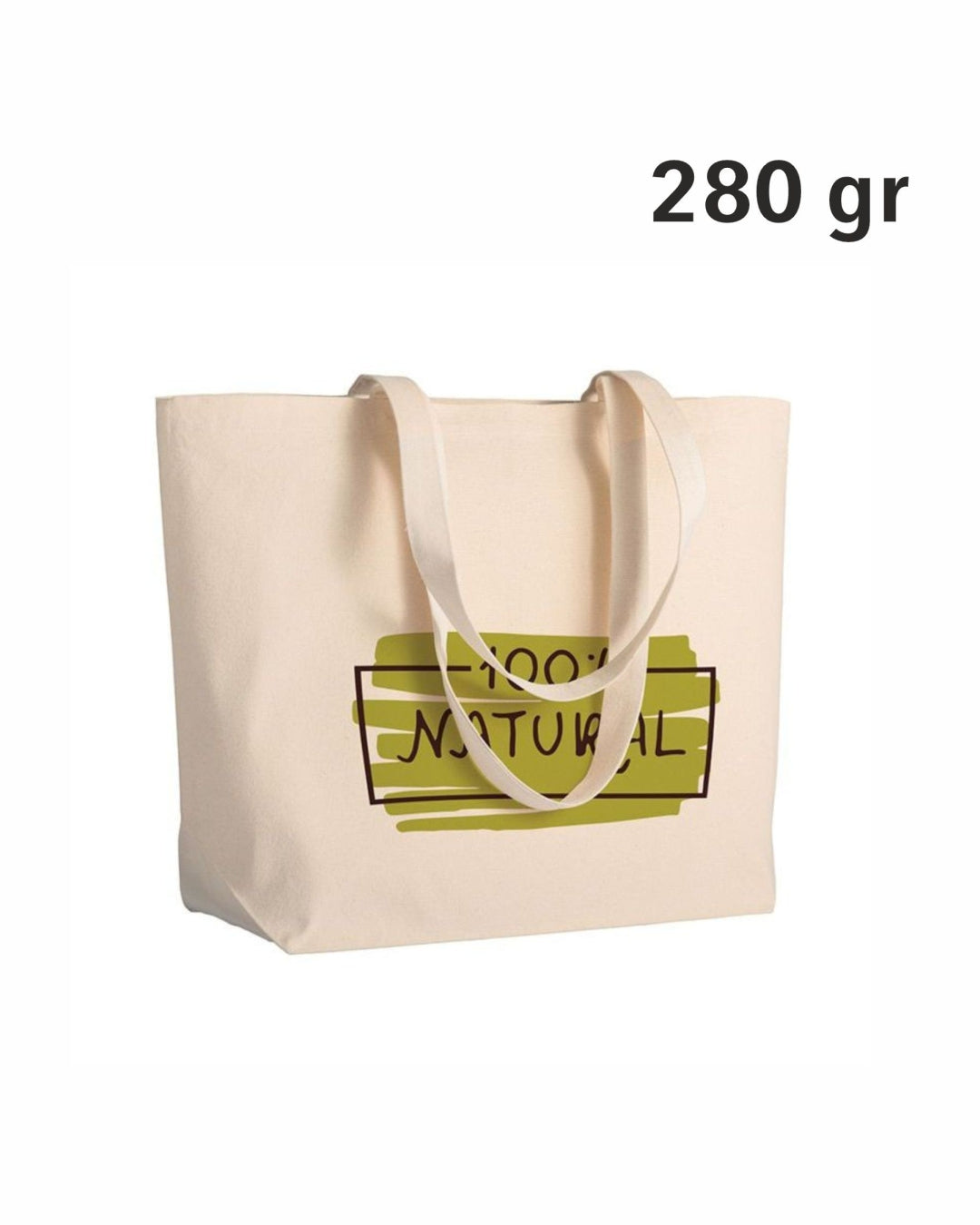 04142NT Borsa cotone naturale 280gr con soffietto alla base 50x35x16