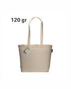 04224 Shopper in cotone organico 120gr con manici lunghi 40x30x10