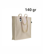 04313 Shopper certificata fairtrade® in cotone 140gr con soffietto 38x42x8