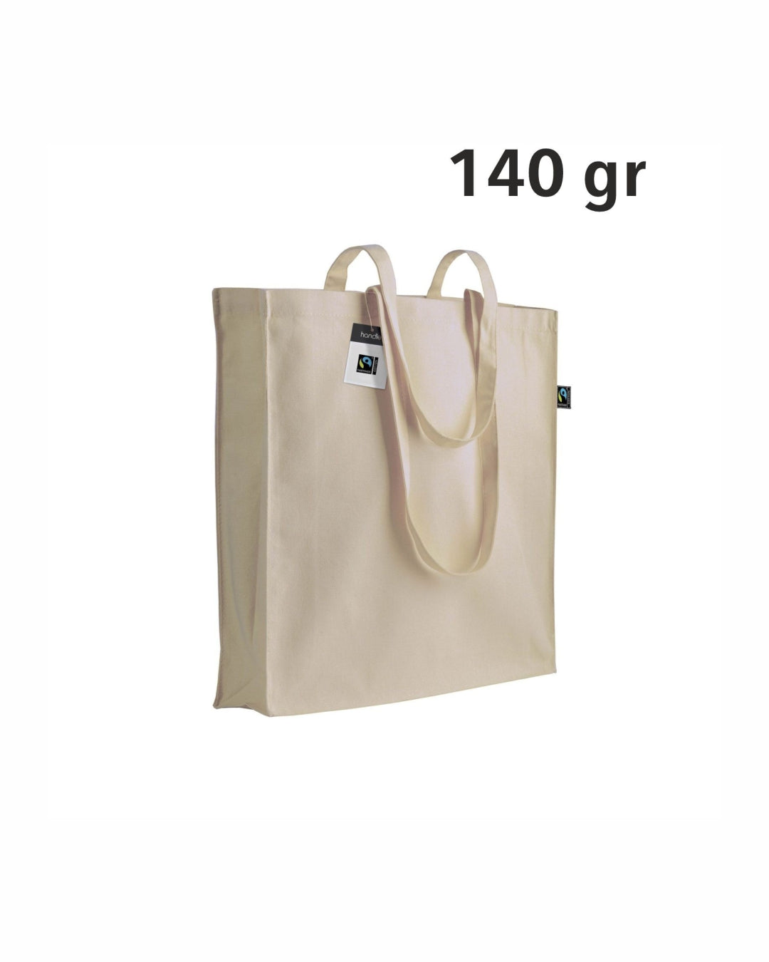 04313 Shopper certificata fairtrade® in cotone 140gr con soffietto 38x42x8