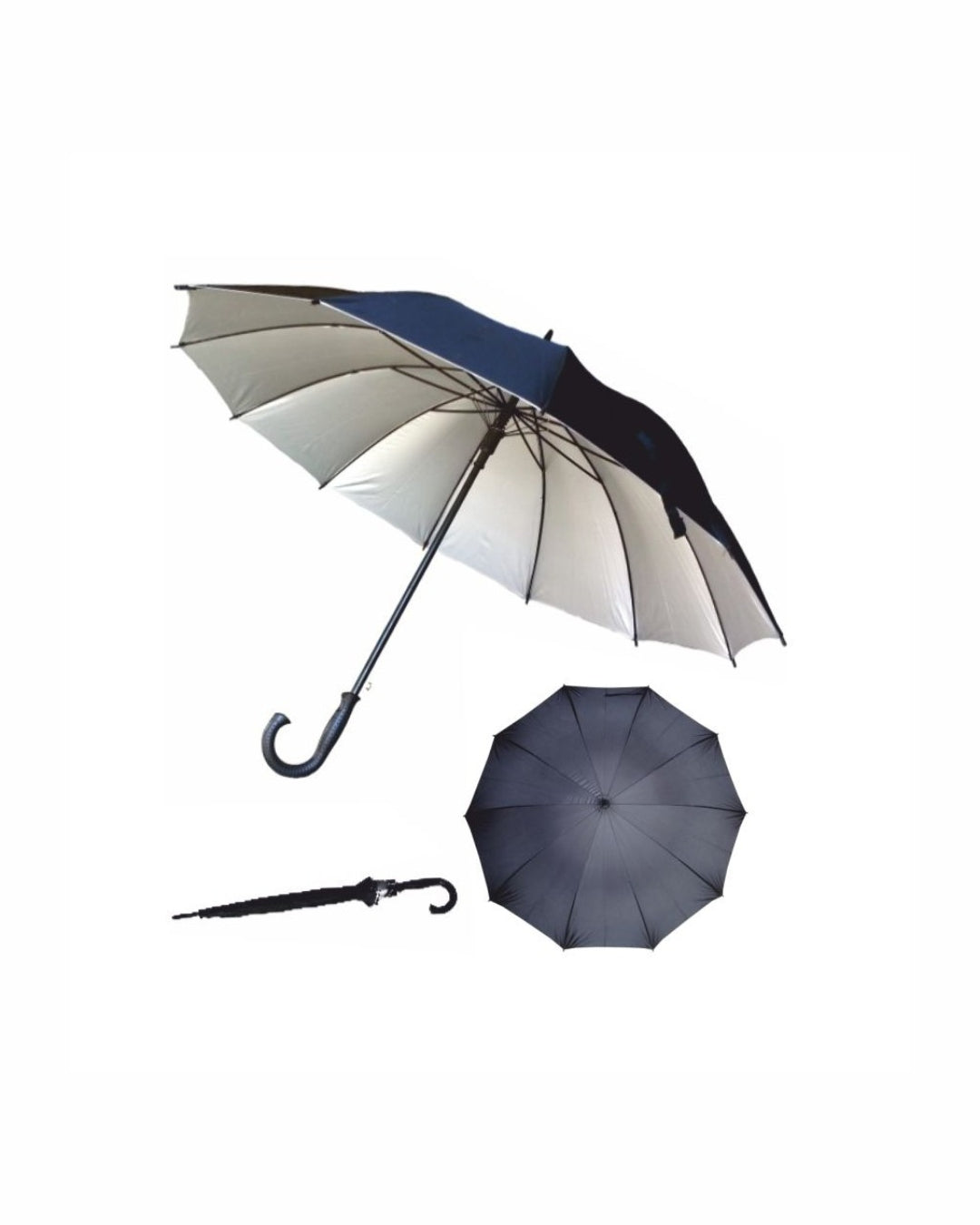 OMBRELLO NERO/SILVER 04535