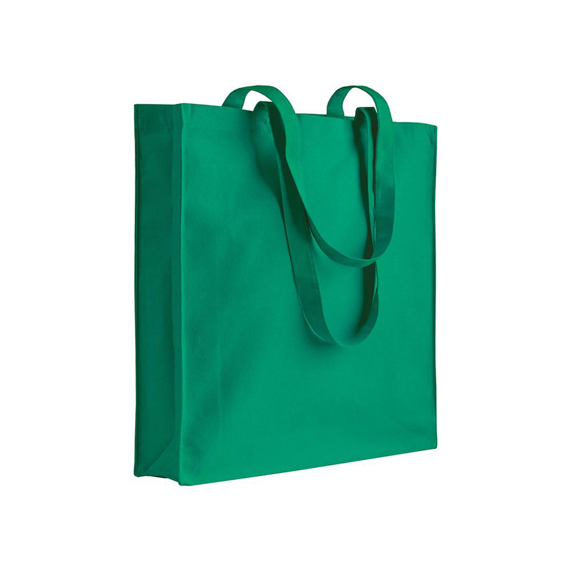 04137 Borsa cotone colorato 220gr con soffietto 38x42x8