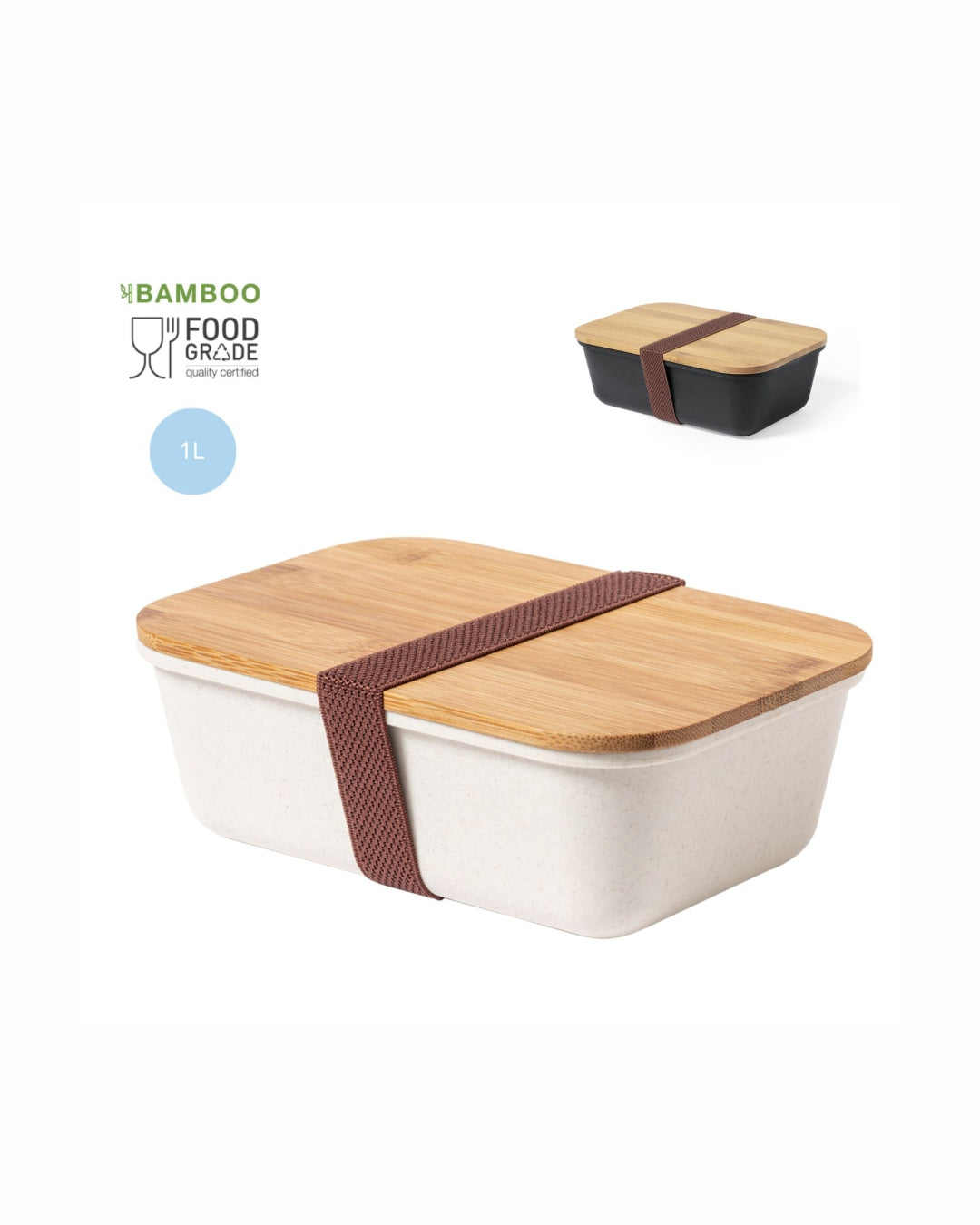 Porta pranzo PP con coperchio bambù 1L 31 1125