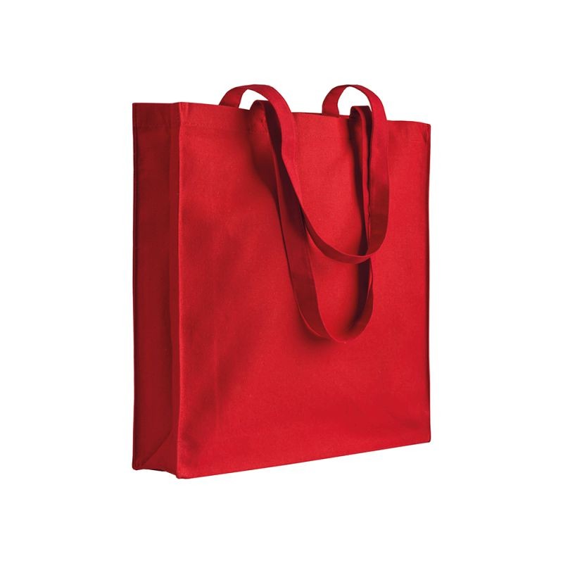 04139 Borsa cotone colorato 280gr con soffietto 38x42x8