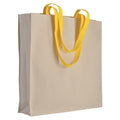 04126 Borsa cotone 220gr manici colorati con soffietto 38x42x8