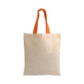 04127 Mini borsa cotone 140gr con manici colorati 26x32