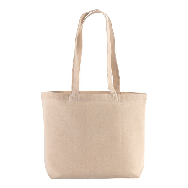 04141NT Borsa in cotone naturale 120gr con soffietto alla base 40x30x10