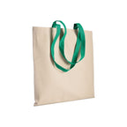 04143 Borsa cotone 220gr. manici colorati 38x42
