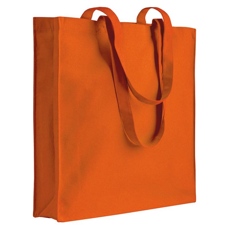 04137 Borsa cotone colorato 220gr con soffietto 38x42x8