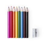 Astuccio con matite colorate e temperamatite 00552