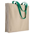04126 Borsa cotone 220gr manici colorati con soffietto 38x42x8