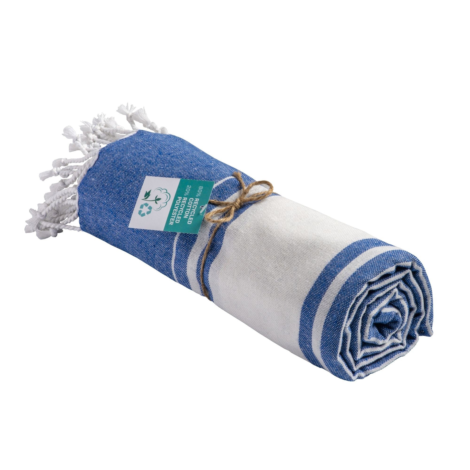 05013 Telo mare  pareo in cotone riciclato 280 g  m2 con frange  90x170 cm