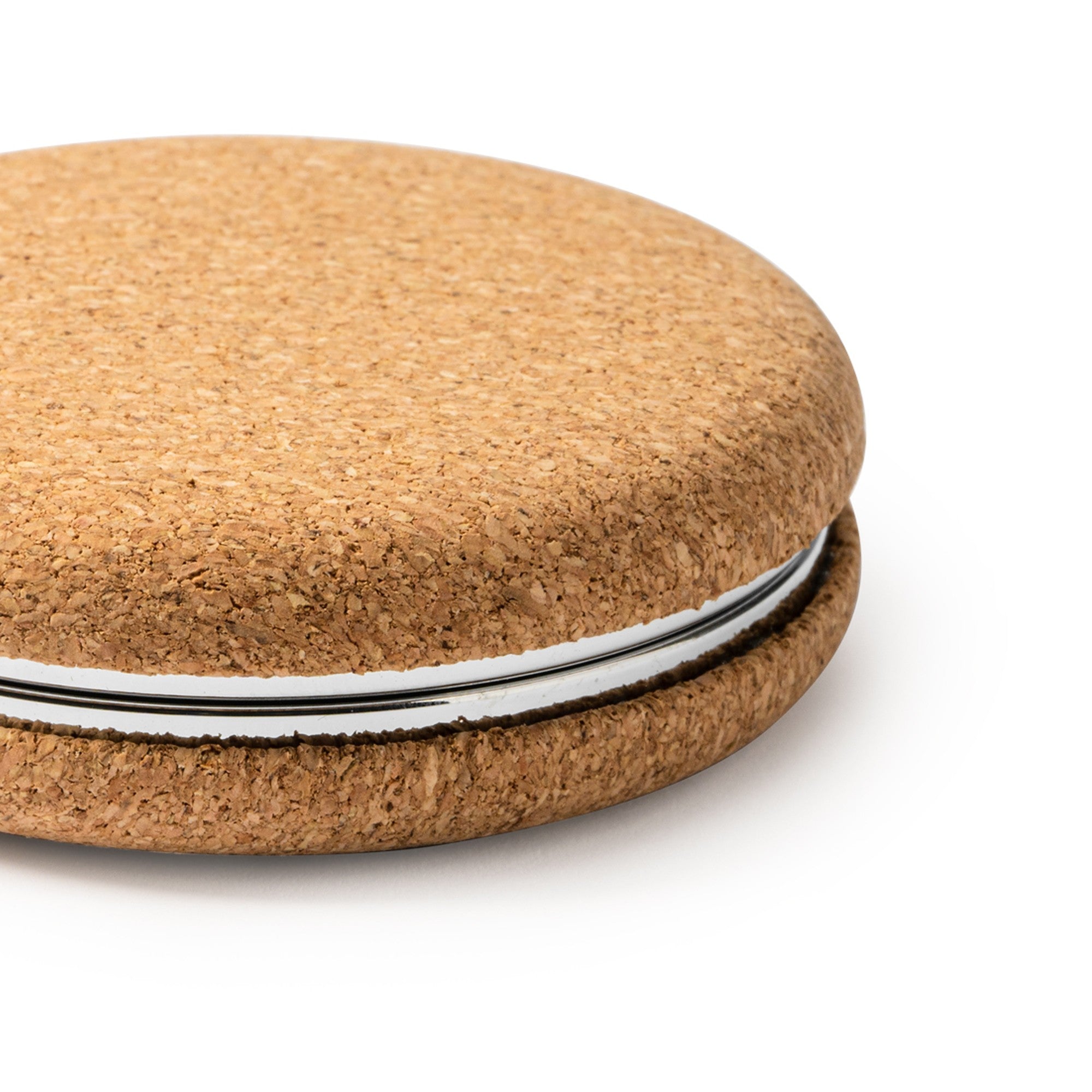 03074 Specchio tascabile in sughero naturale