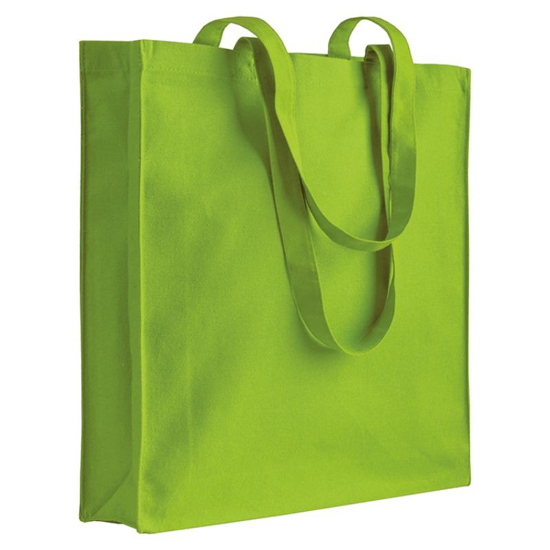 04137 Borsa cotone colorato 220gr con soffietto 38x42x8