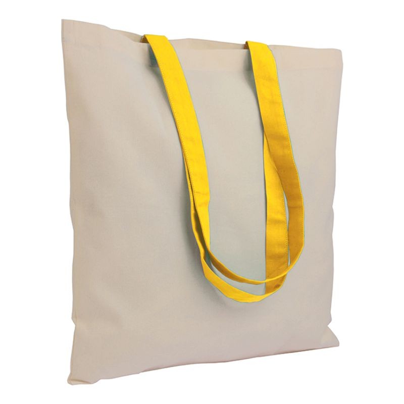 04114 Borsa cotone 135gr manici colorati 38x42