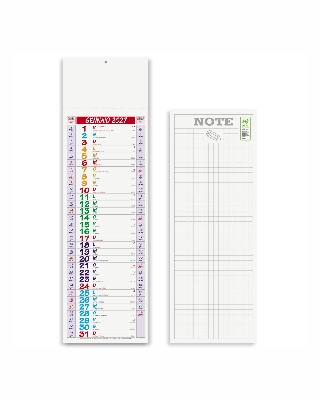 Calendario silhouette Multicolor 07512