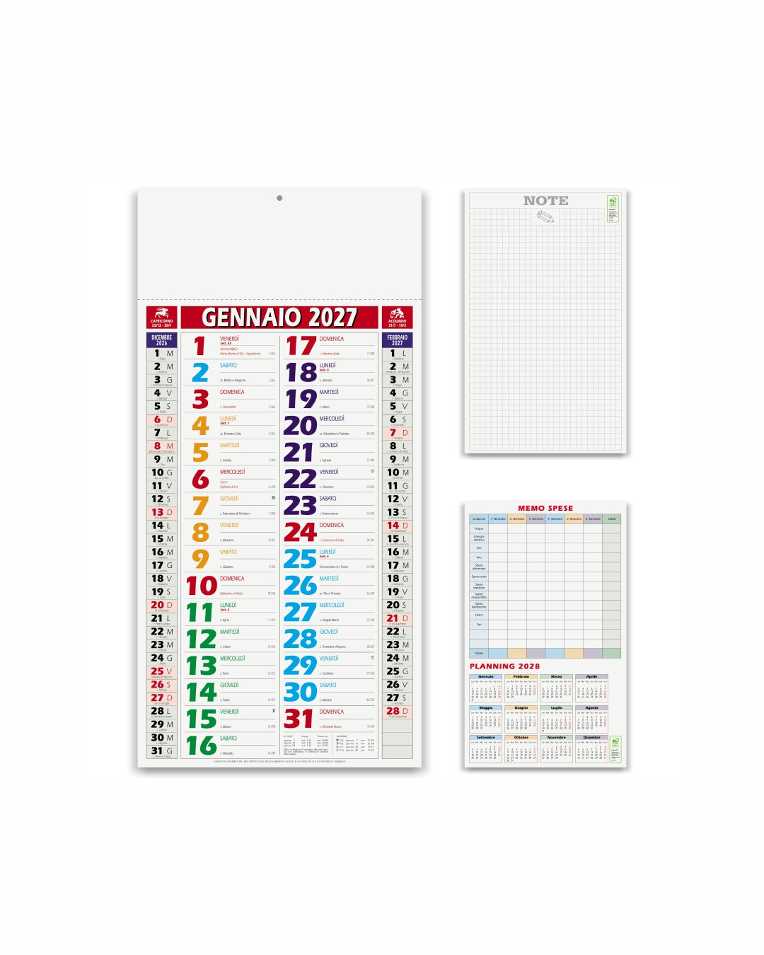 Calendario olandese Color Shaded 07558