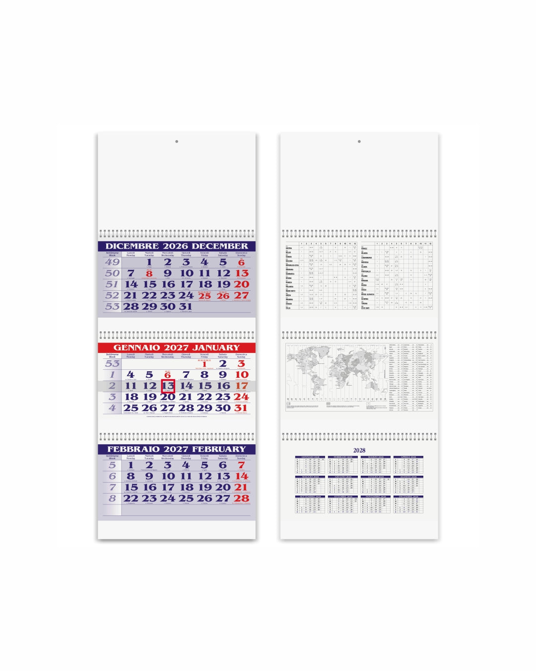 Calendario trittico Spiral plus 07562