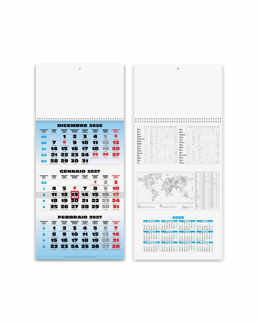 Calendario trittico Spiral 07563