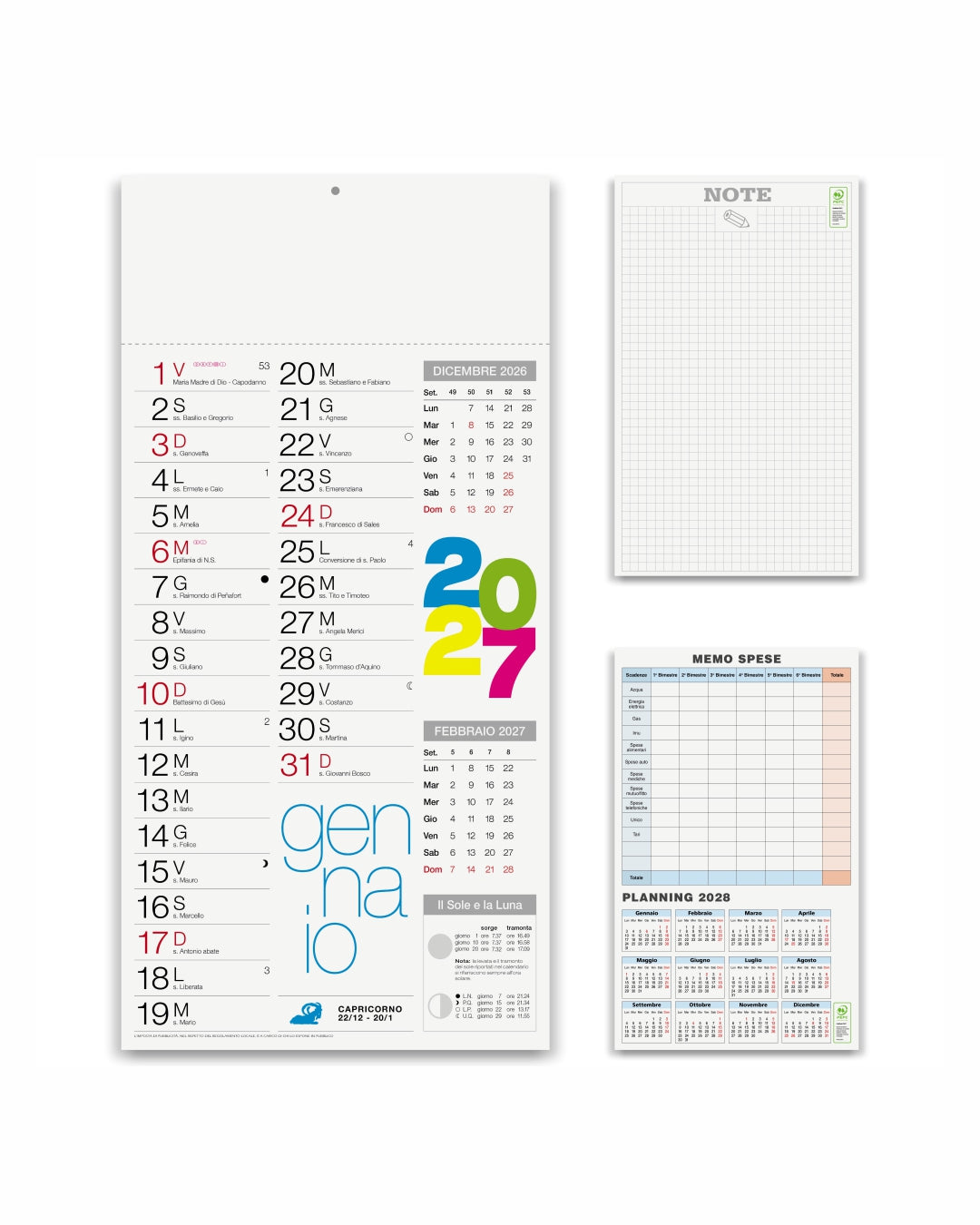 Calendario olandese Shaded moderno 07582