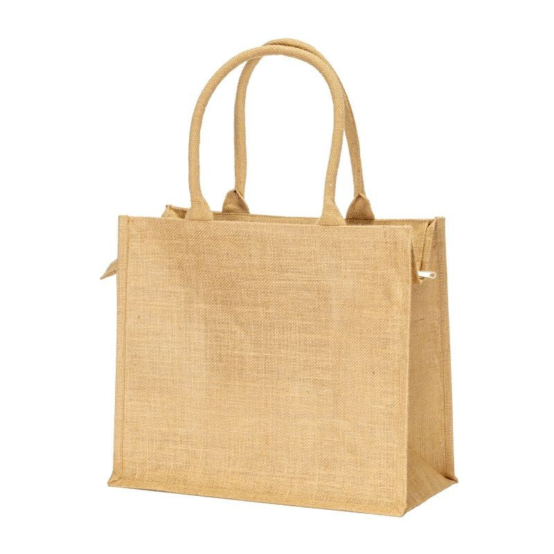 04157 Borsa juta con zip e tasca interna 34x38x19