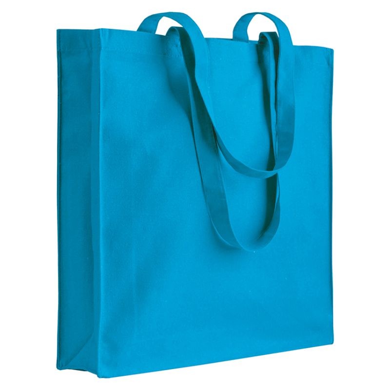 04137 Borsa cotone colorato 220gr con soffietto 38x42x8