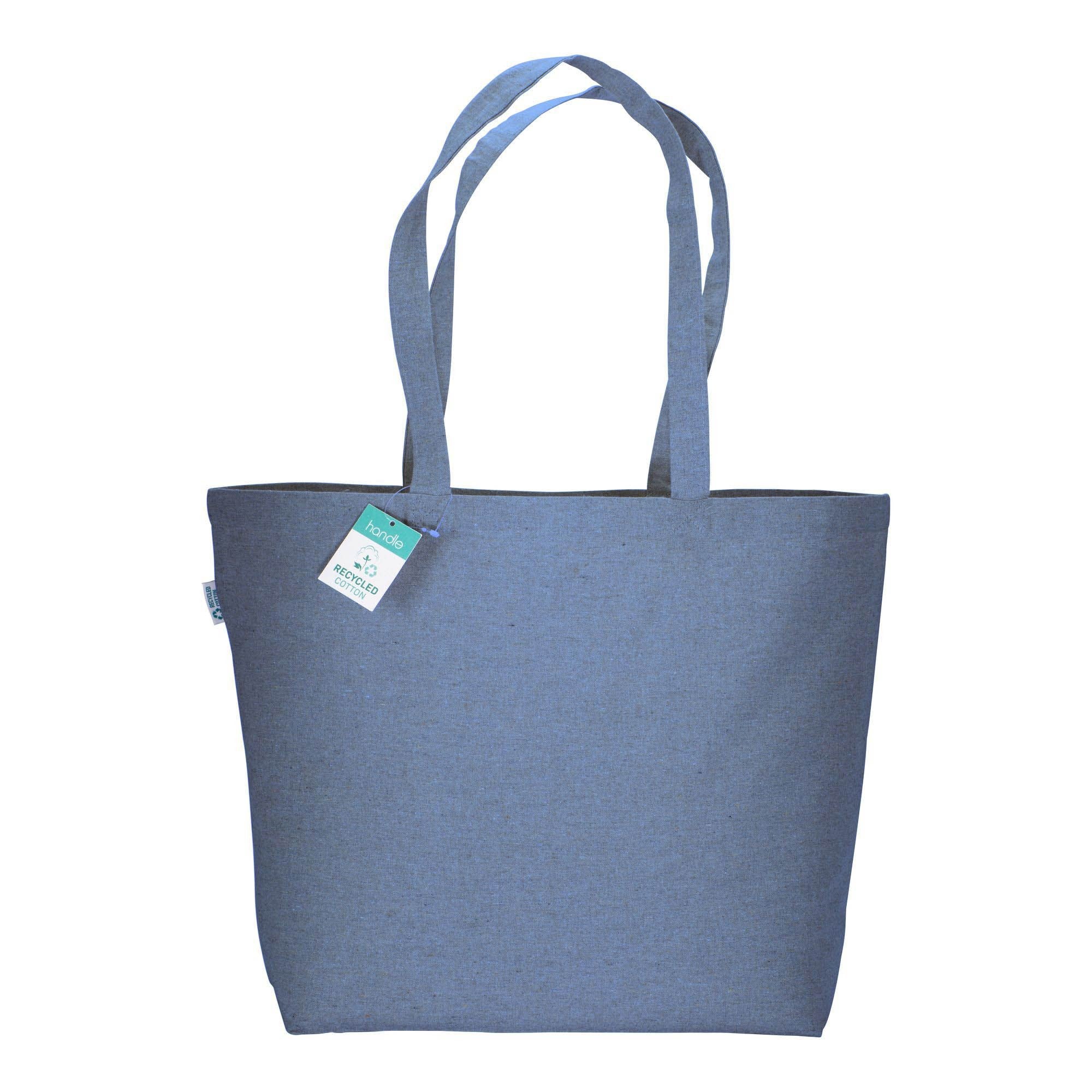 04305 Shopper in cotone riciclato 190 gr con soffietto alla base 50x36x16