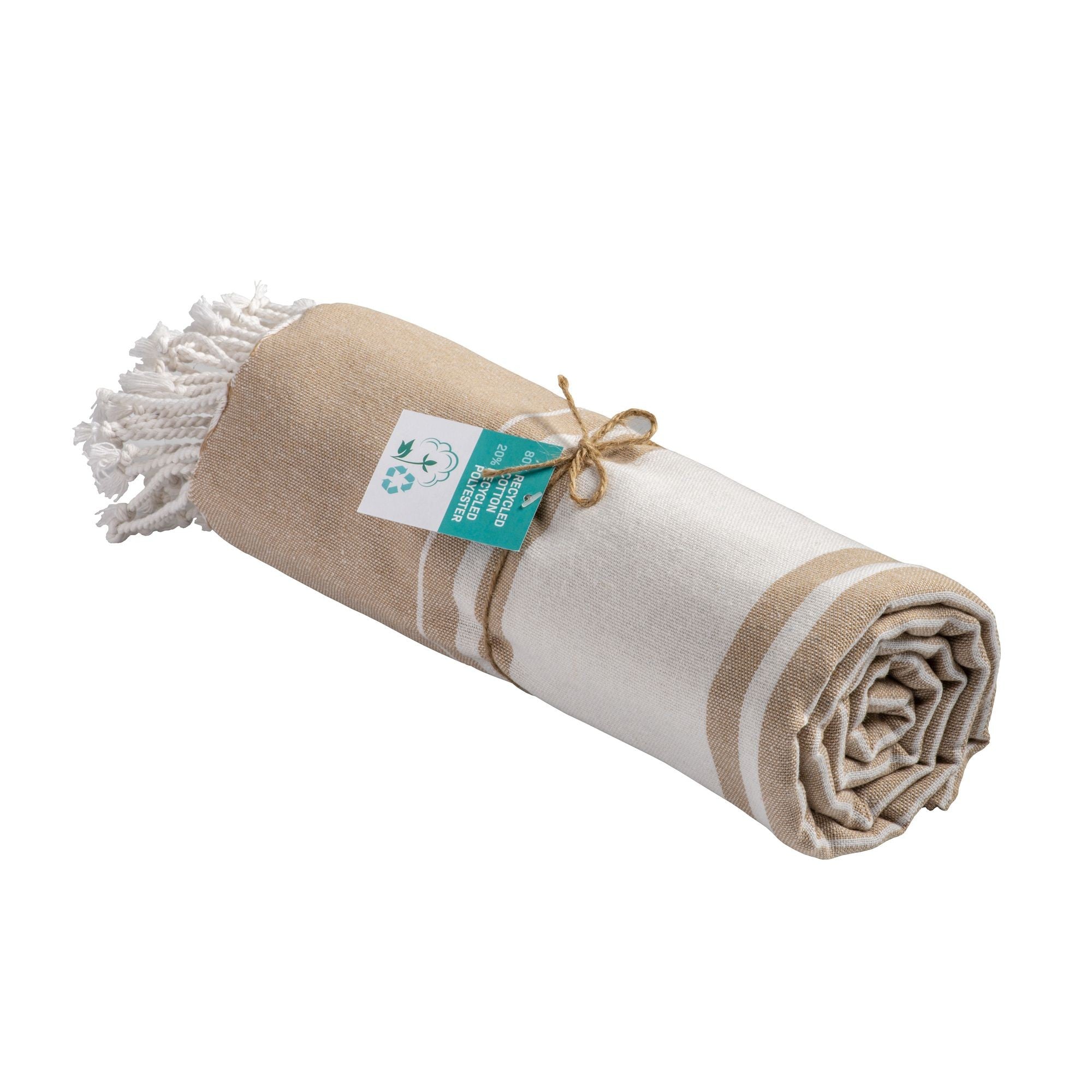 05013 Telo mare  pareo in cotone riciclato 280 g  m2 con frange  90x170 cm