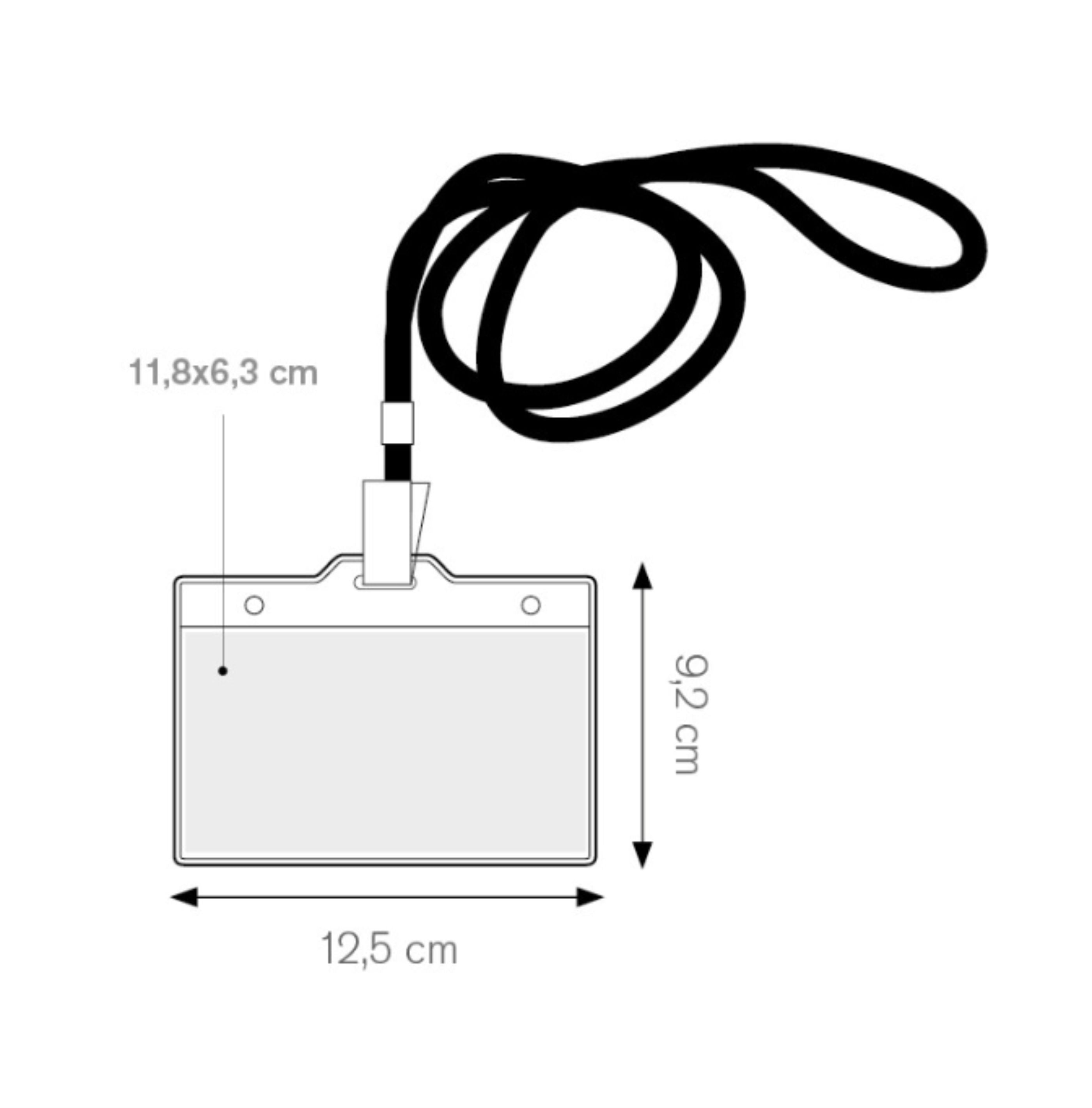 Portabadge nastrino e clip nichelata 03009