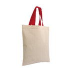 04127 Mini borsa cotone 140gr con manici colorati 26x32