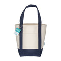 04019 Mini borsa cotone 340gr manici e base colorati con soffietto 34x28x16