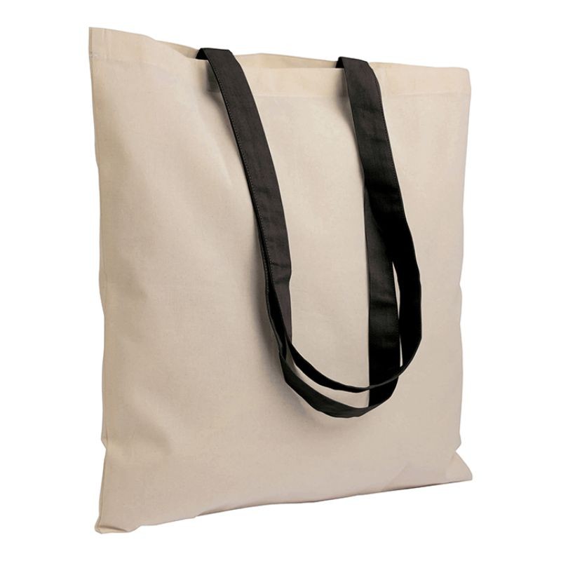 04114 Borsa cotone 135gr manici colorati 38x42