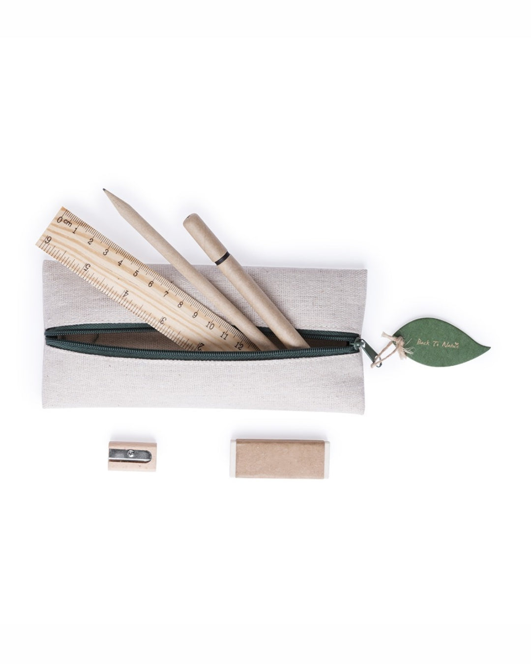 Astuccio in cotone e juta con 5 accessori 00563