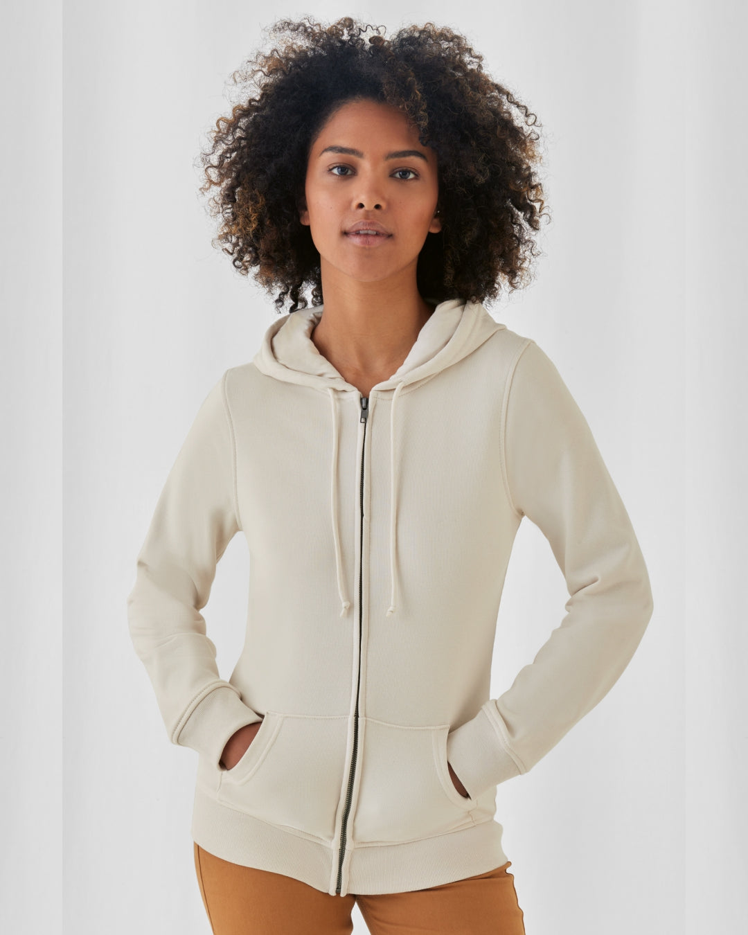 Organic Felpa French Terry donna cappuccio zip lunga CWW36B