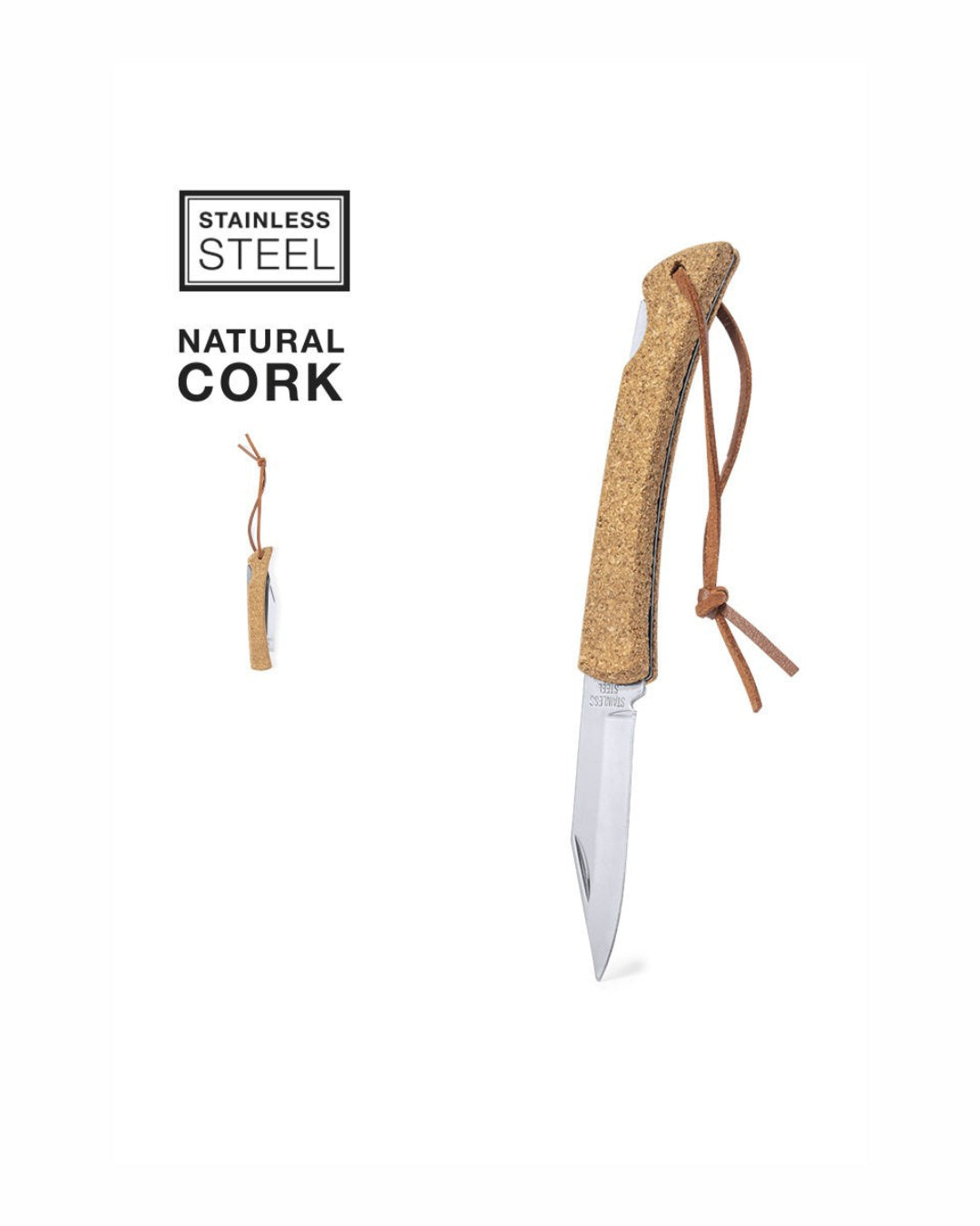 Coltellino sughero e acciaio inox con blocco 31 1586
