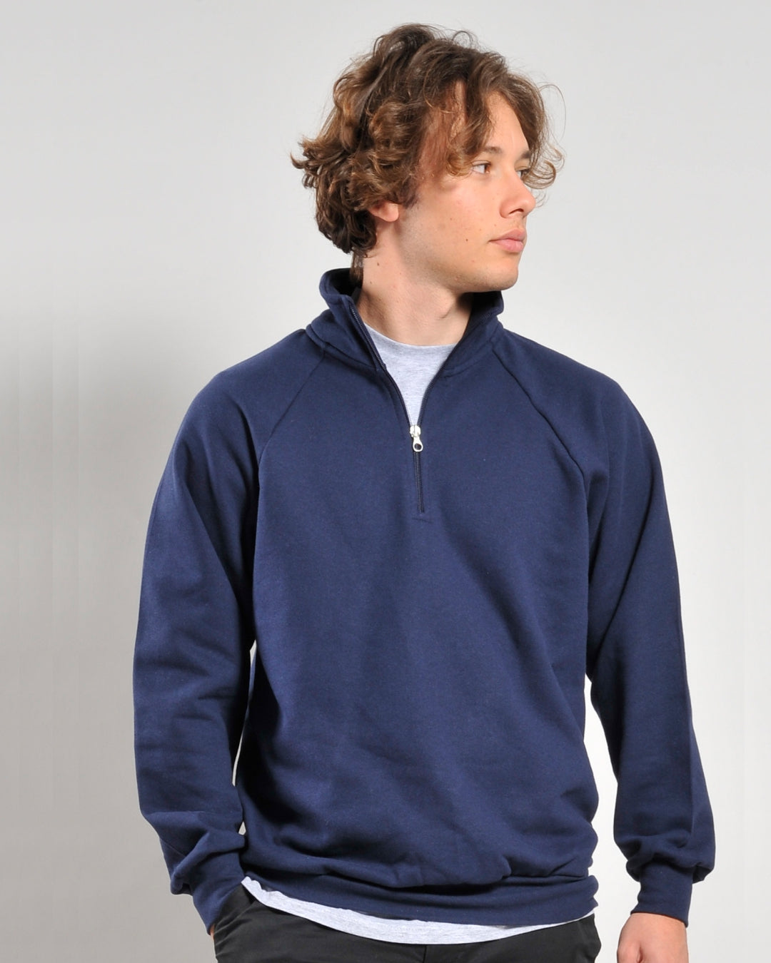 Felpa 100% cotone collo zip IT553