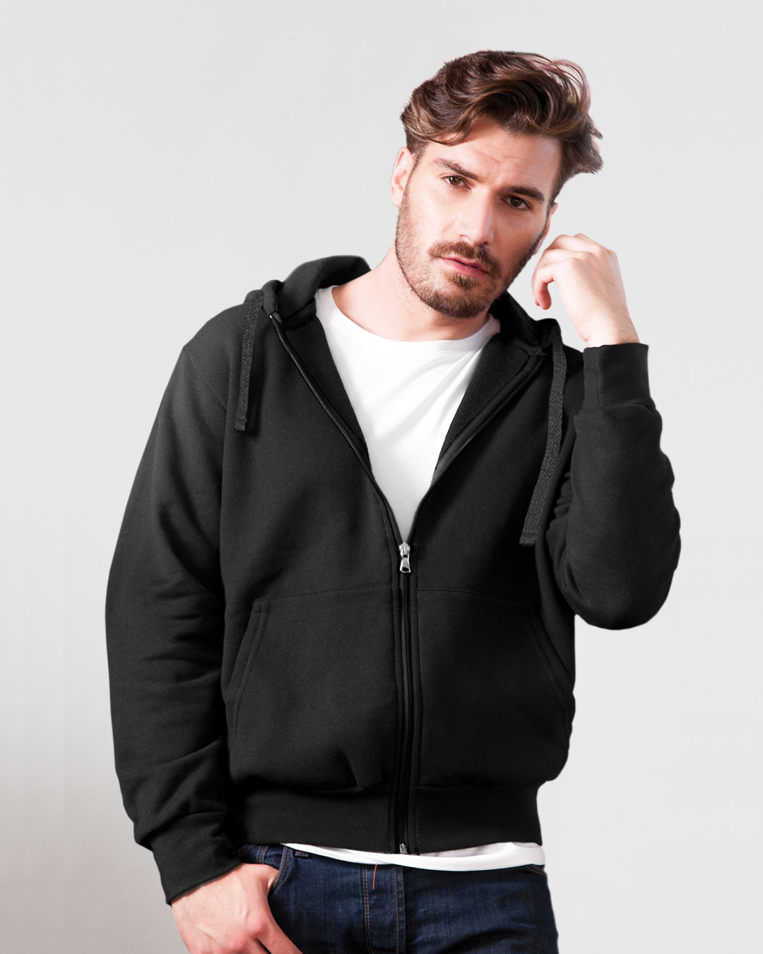 Felpa cappuccio zip lunga IT480