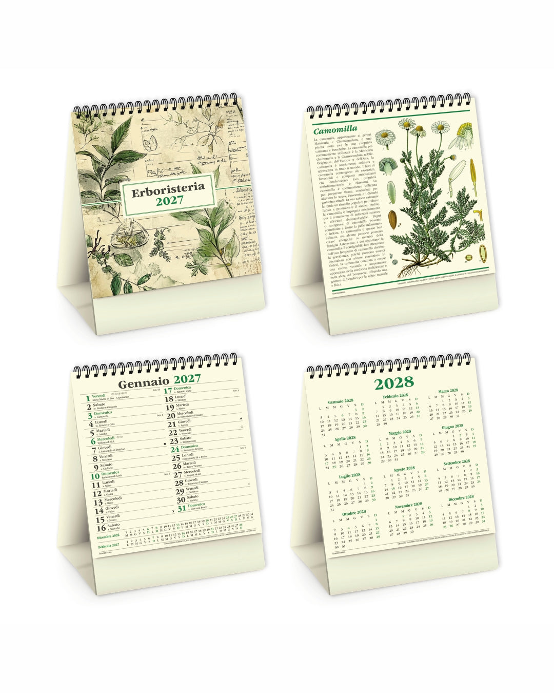 Calendario da tavolo illustrato Erboristeria 07586